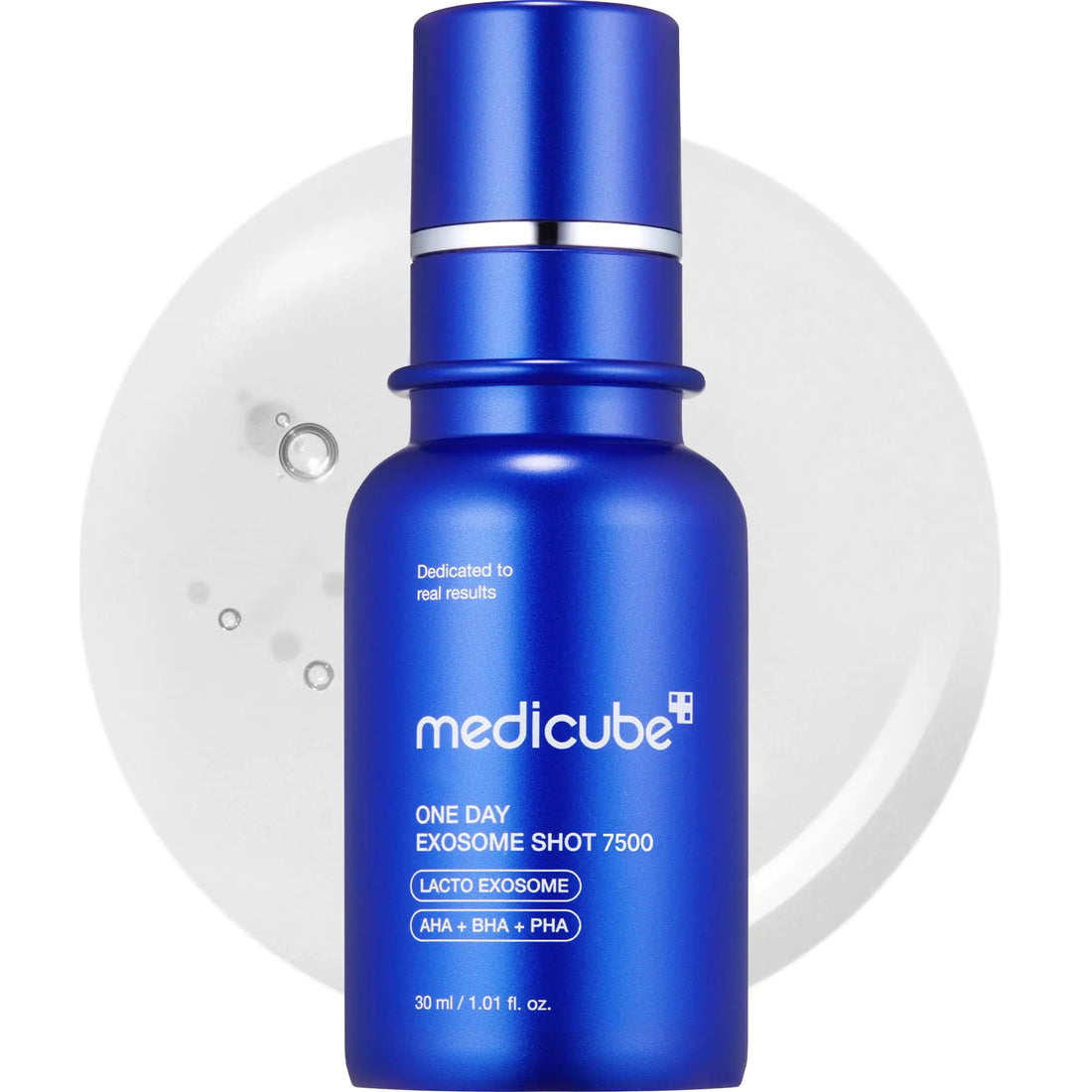 Medicube One Day Exosome Shot 7500 exfoliating serum bottle with AHA BHA PHA