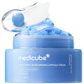 Medicube Hyaluronic Moisturizing Capsule Cream jar with visible blue hydration capsules for deep moisture and plump skin