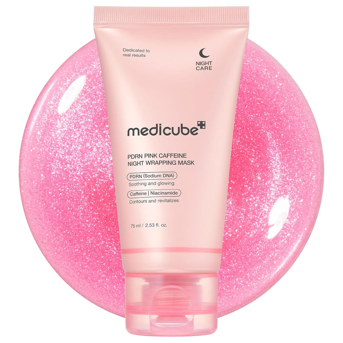 Medicube PDRN Pink Caffeine Night Wrapping Mask, 2.53 fl oz Korean skincare product