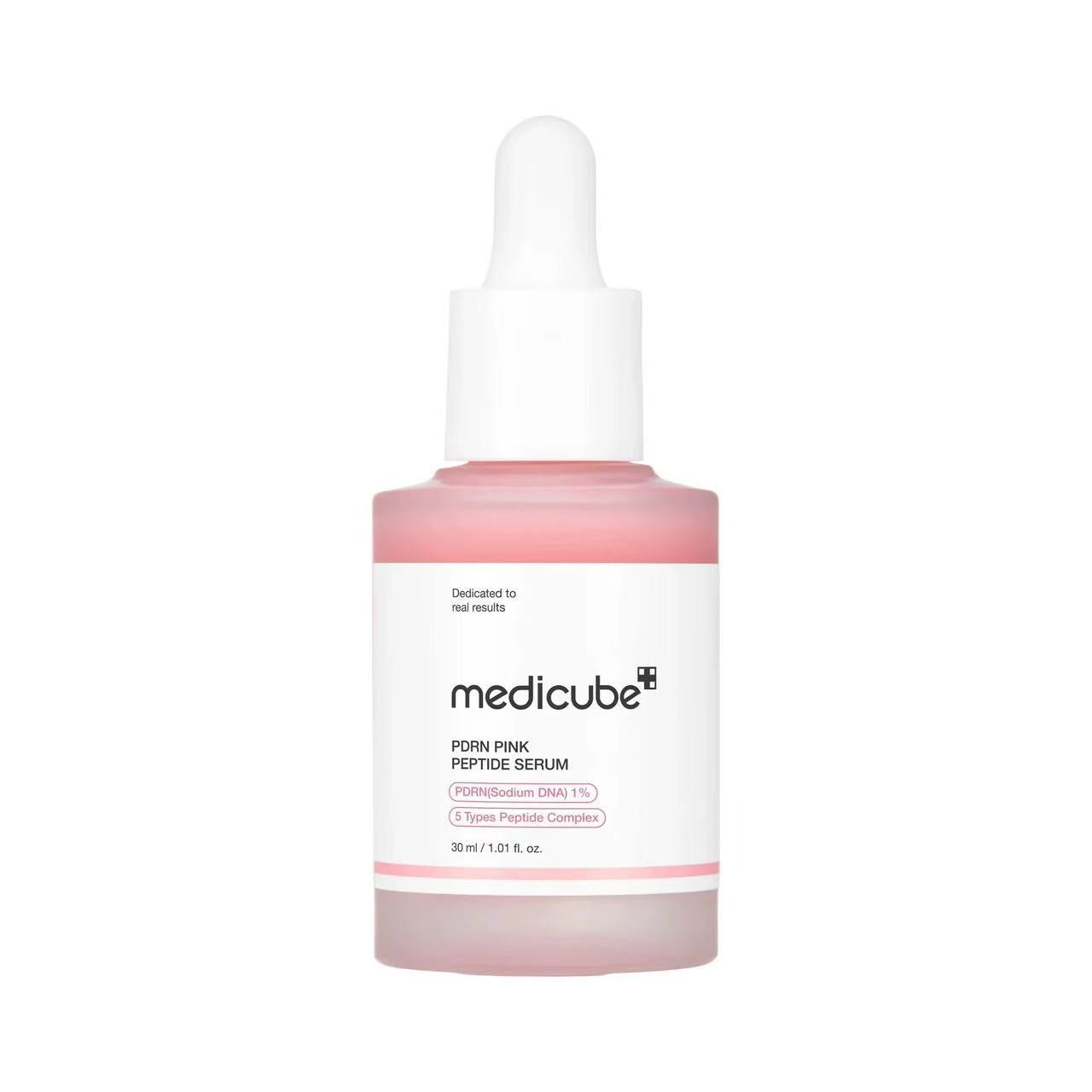 Korean peptide serum by Medicube for firming and wrinkle care on qhite background