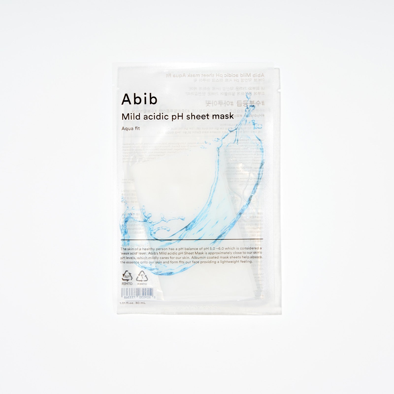 Mild Acidic Ph Sheet Mask Aqua Fit(10 Sheets)