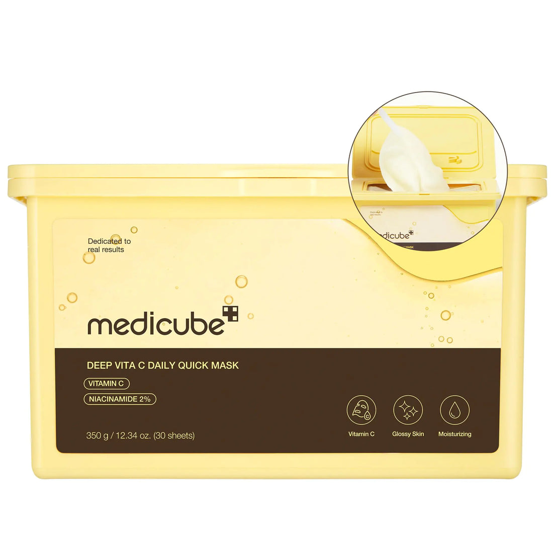 Medicube Deep Vita C Daily Quick Mask vitamin C sheet mask container