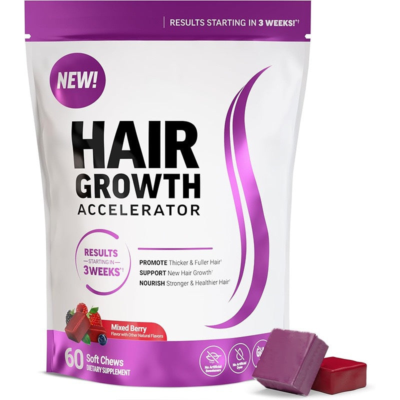 Hair Growth Gummies with 5000mcg Biotin - Vitamin B Complex + Zinc for Hair, Skin & Nails - Reduces Hair Fall, Promotes Thicker Fuller Hair Growth - Delicious Strawberry Gummies for Women & Men - 60 Count (30-Day Supply)