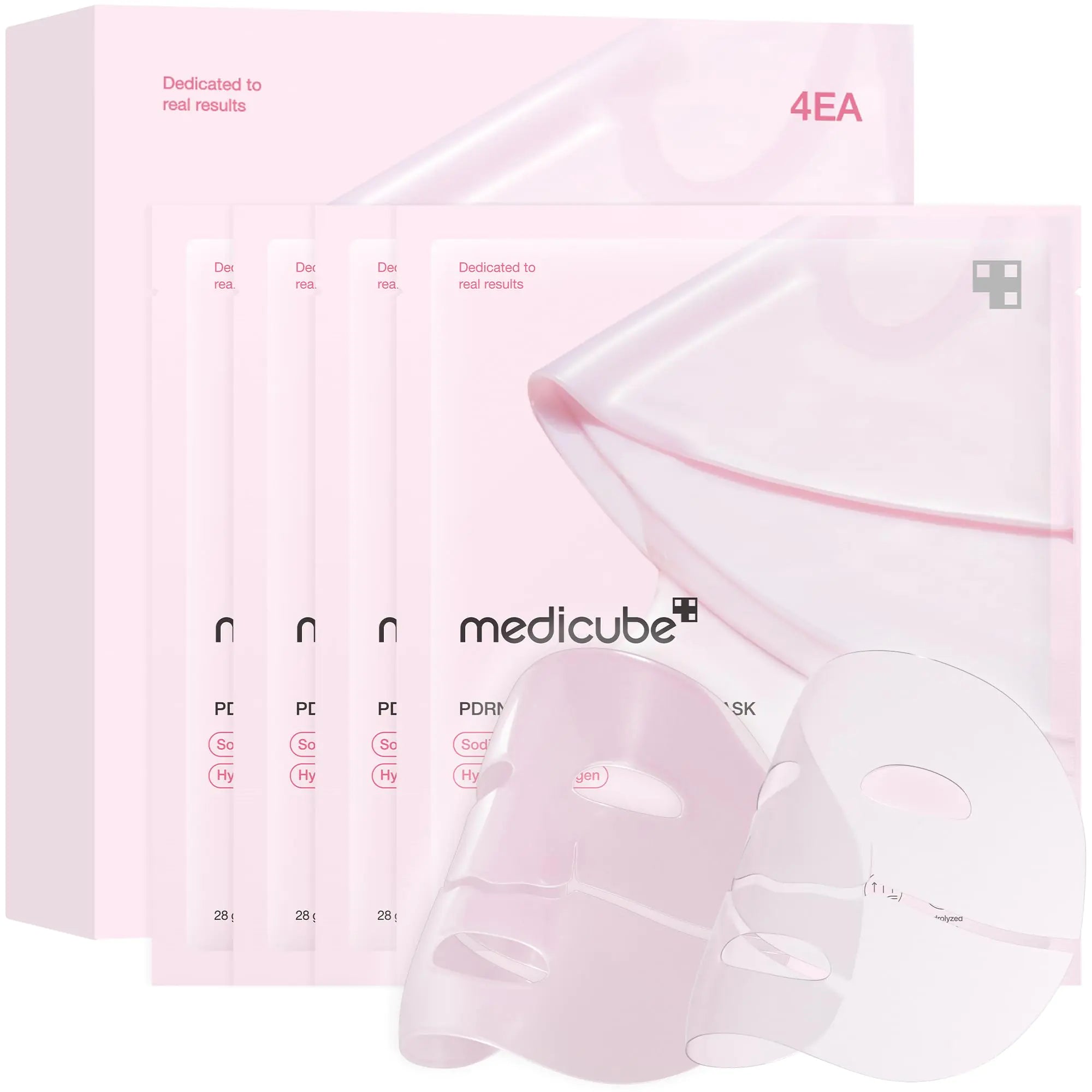 Medicube Salmon DNA PDRN Pink Collagen Jelly Mask - Overnight Hydrating & Firming Korean Face Mask for Glass-Glow Skin, Elasticity, Moisture Repair (28g × 4 Pack)